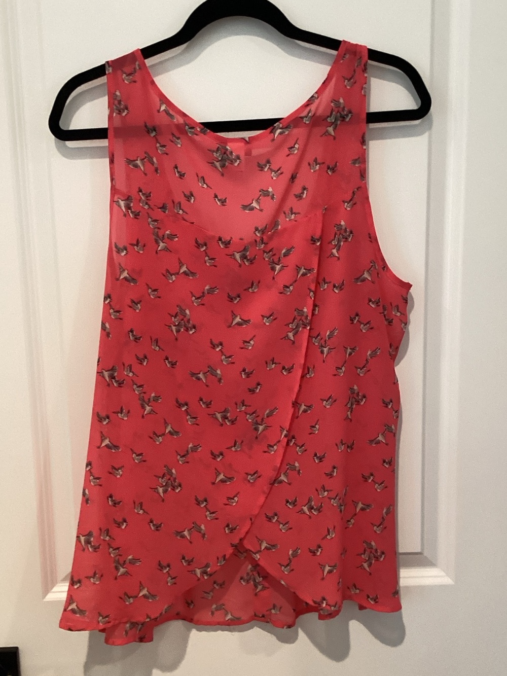 torrid Coral Bird-Print Button-Front Sleeveless Camisole - Picture 2 of 2